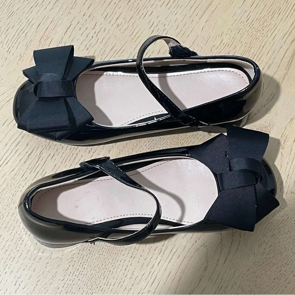 Dress Bow Black Girl’s Holiday Adorable Shoes Size 31